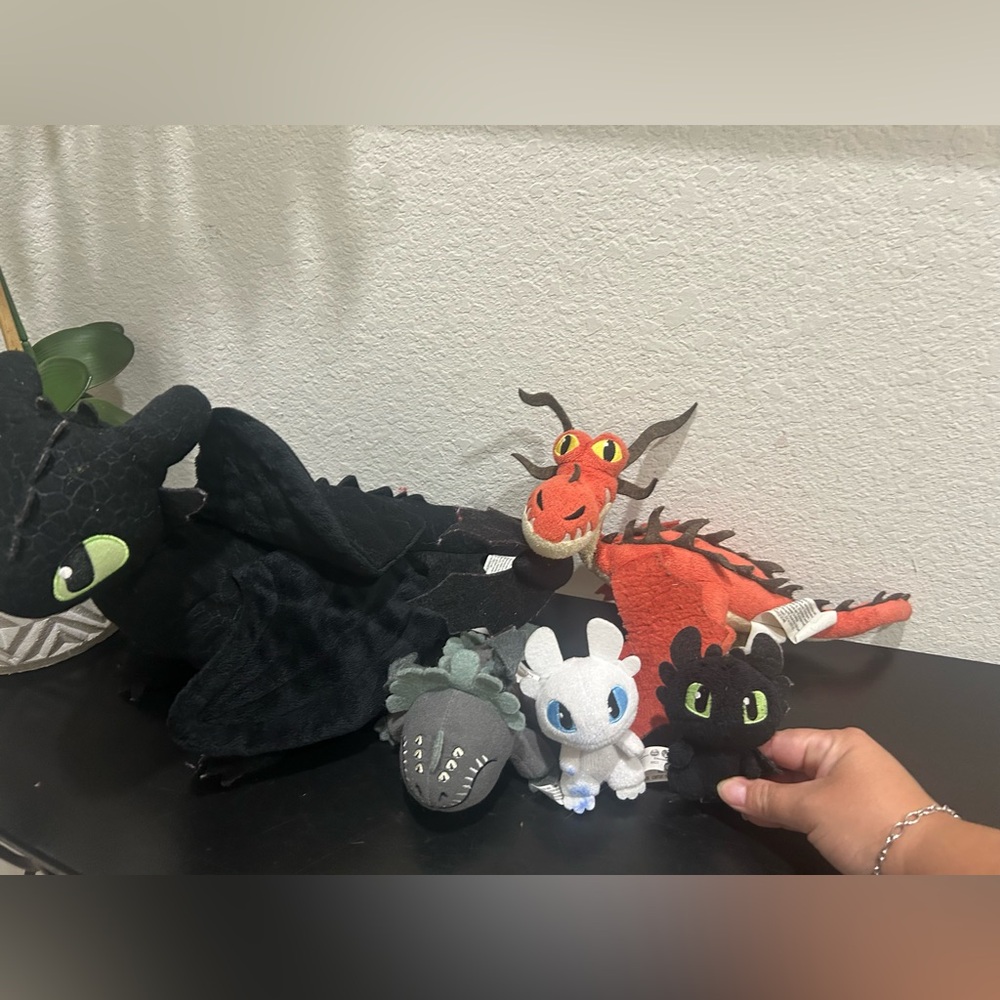 How to Train Your Dragon Plush Set - lightfury red death toothless and more